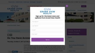 Do You Have Access to Your Patient Portal? - Grand View Health