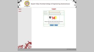GVPCoE(A) -- Login - Gayatri Vidya Parishad College of Engineering