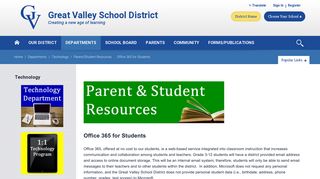 Technology / Office 365 for Students - Great Valley School District