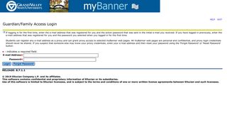 Guardian/Family Access Login - Banner - Grand Valley State University