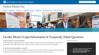 Faculty Mentor Login FAQ - Student Scholars Day - Grand Valley State ...