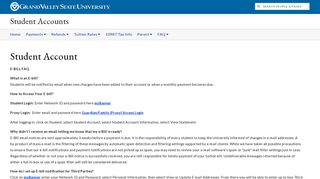 Student Account - Student Accounts - Grand Valley State University