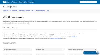 GVSU Accounts - IT HelpDesk - Grand Valley State University