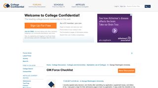 GW.Force Checklist — College Confidential