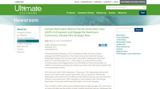 George Washington Medical Faculty Associates Uses UltiPro to ...