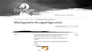 What happened to the original login screen? - Guild Wars 2