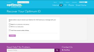 Recover Your Optimum ID | Optimum