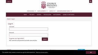 George Watson's College - Log In