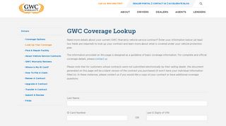 GWC Warranty | Drivers | Coverage Lookup