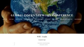 WIFI / Login - GLOBAL ISSUES NETWORK CONFERENCE