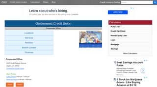 Goldenwest Credit Union - Ogden, UT - Credit Unions Online