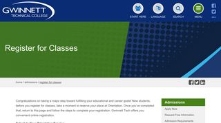 Register for Classes | Gwinnett Technical College