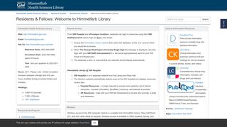 Welcome to Himmelfarb Library - Residents & Fellows - Research ...