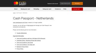 Cash Passport - Netherlands - Important Information | MasterCard