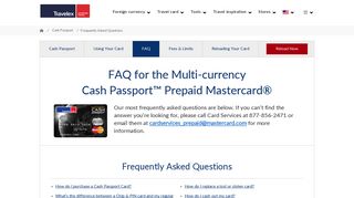 Cash Passport FAQs | Travelex Foreign Exchange