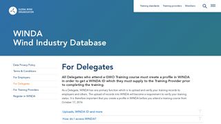WINDA for Delegates – Global Wind Safety Organisation