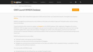 GWO Launch WINDA Database - heightec