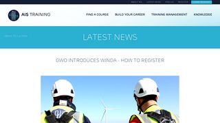 GWO introduces WINDA - How to Register
