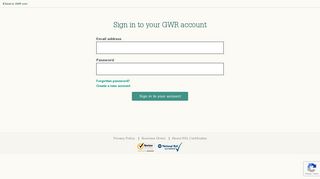 Sign in to your GWR account