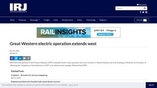 Great Western electric operation extends west | International Railway ...