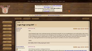 Login Page using GWT (GWT forum at Coderanch)