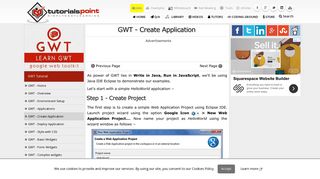 GWT - Create Application - TutorialsPoint
