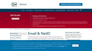 Email & NetID | Alumni Relations | The George Washington University