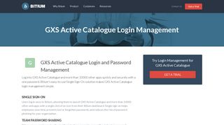 GXS Active Catalogue Login Management - Team Password Manager