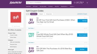 $5 Off gyft Coupon, Promo Codes - RetailMeNot