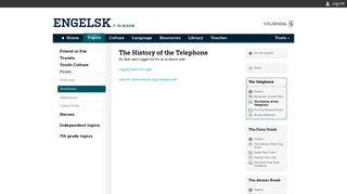 engelsk.gyldendal.dk | The History of the Telephone