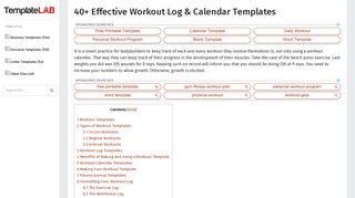 40+ Effective Workout Log & Calendar Templates - Template Lab