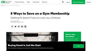 8 Ways to Save on a Gym Membership - Consumer Reports