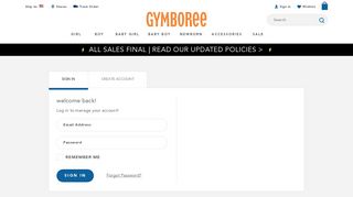 My Account - Login - Gymboree