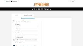 My Account - Registration - Gymboree