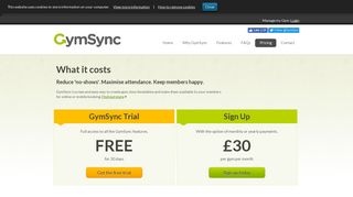 Pricing | GymSync | Exercise Class Booking Software for Gyms ...