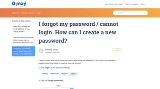 I forgot my password / cannot login. How can I create a new ... - Gynzy