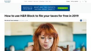 How to use H&R Block to file your taxes for free in 2019 - Business ...
