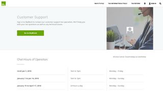 Customer Support Chat Times | H&R Block®