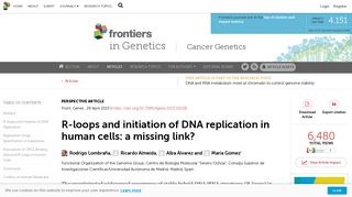 Frontiers | R-loops and initiation of DNA replication in human cells: a ...
