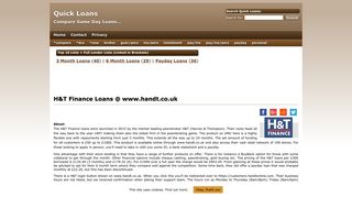 H&T Finance Loans @ www.handt.co.uk | Quick Loans