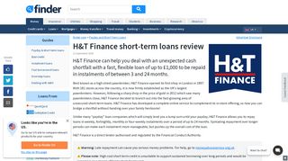 H&T Finance Short Term Loans Review | January 2019 | finder UK