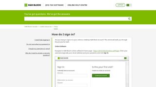 How do I sign in? – H&R Block Canada