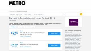 10% OFF | H.Samuel discount code - February | Metro