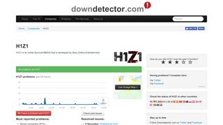 H1Z1 down? Current problems and outages | Downdetector