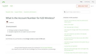 What Is the Account Number for h20 Wireless? – Republic Help