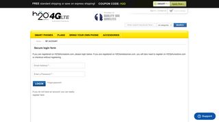 Secure login form - H2O Wireless