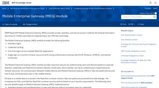 Mobile Enterprise Gateway (MEG) module - IBM