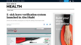 E-sick leave verification system launched in Abu Dhabi - Gulf News