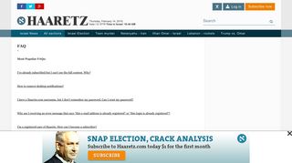 FAQ- Haaretz - Israel News | Haaretz.com