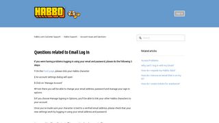 Questions related to Email Log In – Habbo.com Customer Support